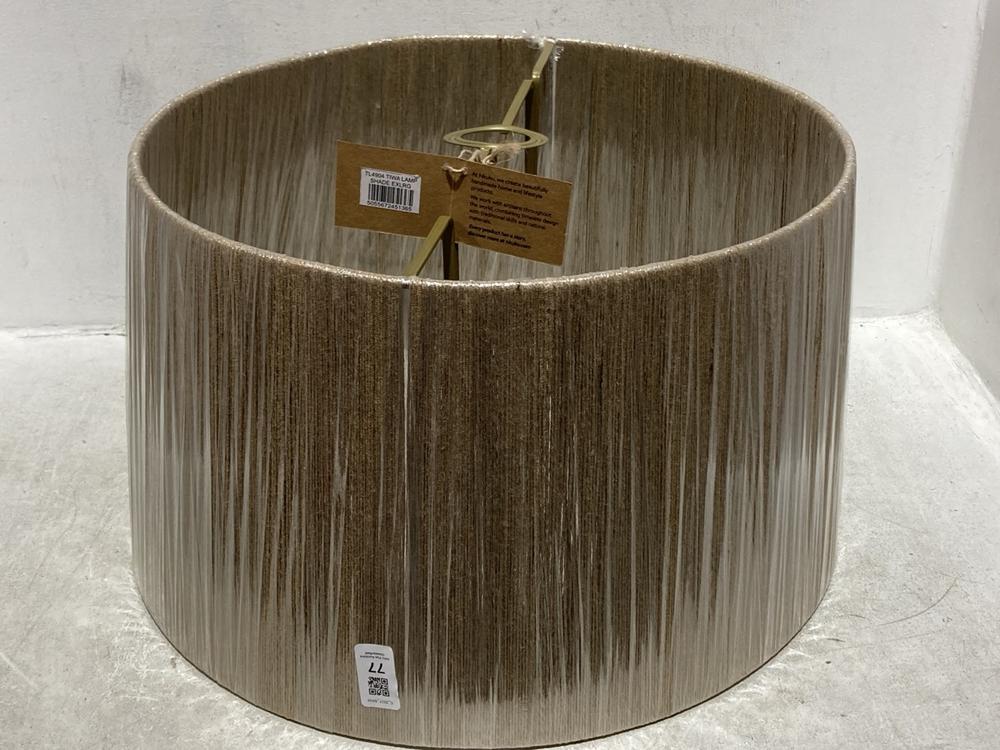 Lot 77  
            Chesterfield SR44 - Parcel Delivery Only 

                
2 X NKUKU TIWA WOVEN JUTE LAMPSHADE - NATURAL - ITEM NO. TL4904 - ORIGINAL RRP £1...