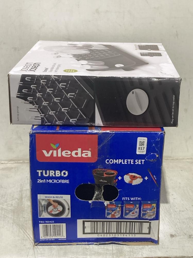 Lot 817  
            Chesterfield SR44 - Parcel Delivery Only 

                
VILEDA MOP SET TO INCLUDE JOSEPH JOSEPH RACK (LOCATION: D1)