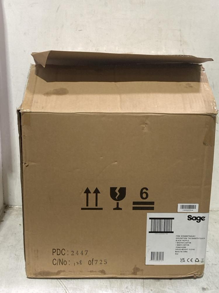 Lot 834  
            Chesterfield SR44 - Parcel Delivery Only 

                
BILT X SAGE COFFEE MACHINE (LOCATION: D1)