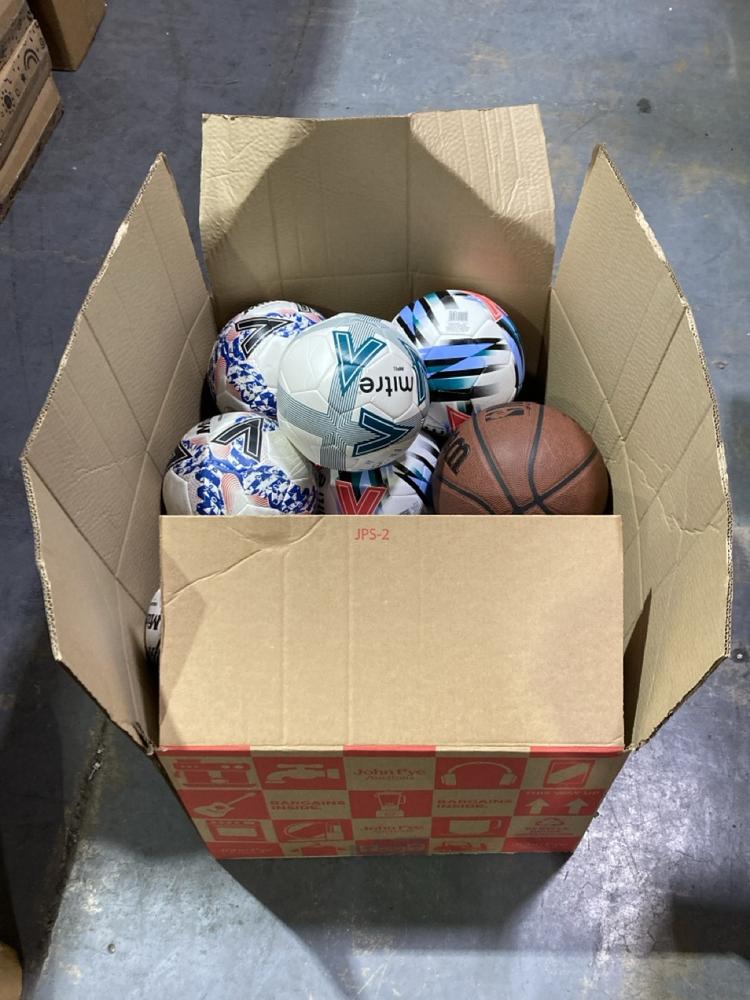 Lot 851  
            Chesterfield SR44 - Parcel Delivery Only 

                
BOX OF ASSORTED FOOT BALLS TO INCLUDE MITRE IMPEL (LOCATION: D2)