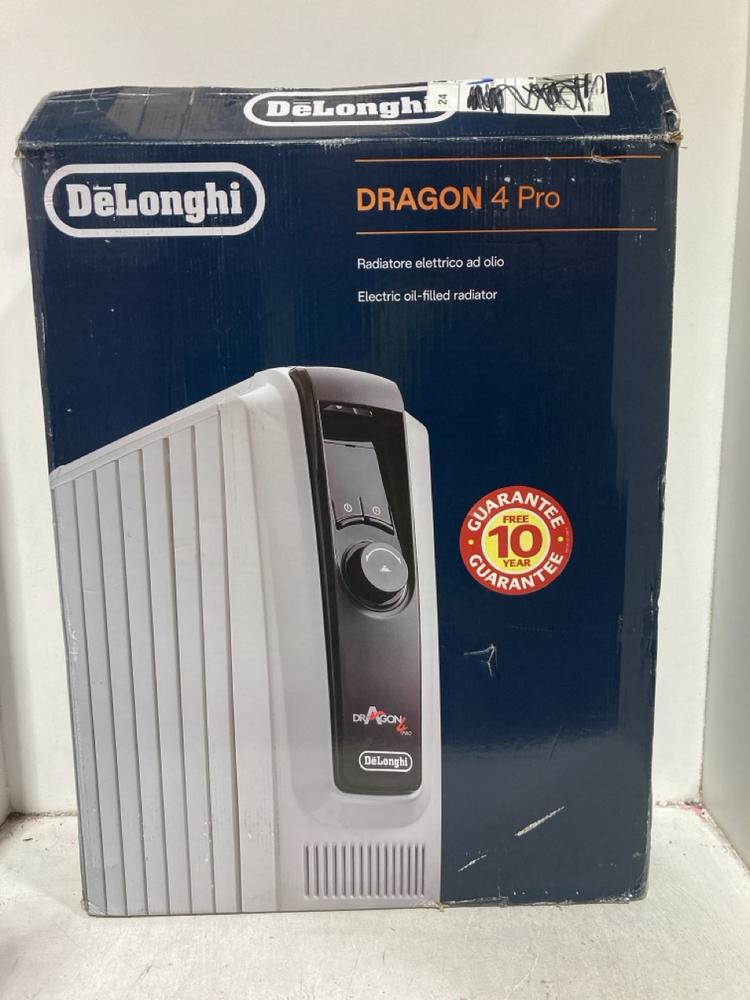 Lot 881  
            Chesterfield SR44 - Parcel Delivery Only 

                
DELONGHI DRAGON 4 PRO IN WHITE ORIGINAL RRP £159 (LOCATION: D3)