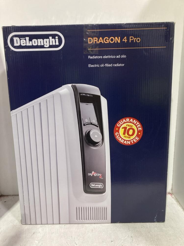 Lot 882  
            Chesterfield SR44 - Parcel Delivery Only 

                
DELONGHI DRAGON 4 PRO IN WHITE ORIGINAL RRP £159 (LOCATION: D3)