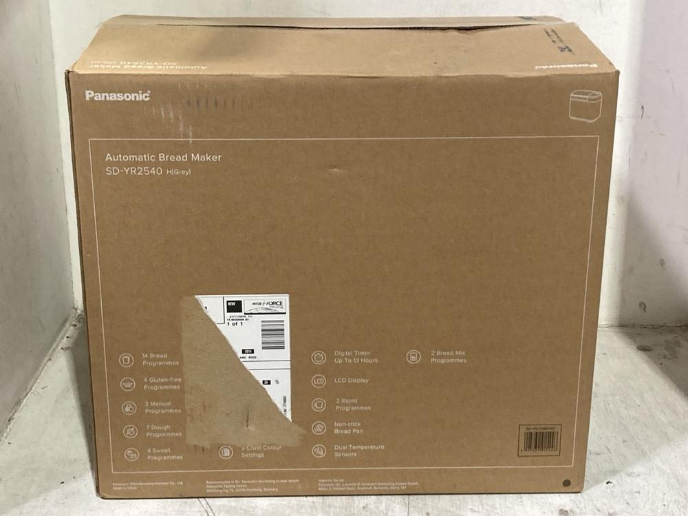 Lot 902  
            Chesterfield SR44 - Parcel Delivery Only 

                
PANASONIC AUTOMATIC BREAD MAKER IN GREY (LOCATION: D4)