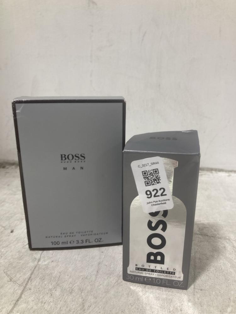 Lot 922  
            Chesterfield SR44 - Parcel Delivery Only 

                
2 X ASSORTED HUGO BOSS FRAGRANCES TO INCLUDE BOSS BOTTLE EAU DE TOILETTE 30ML (LO...