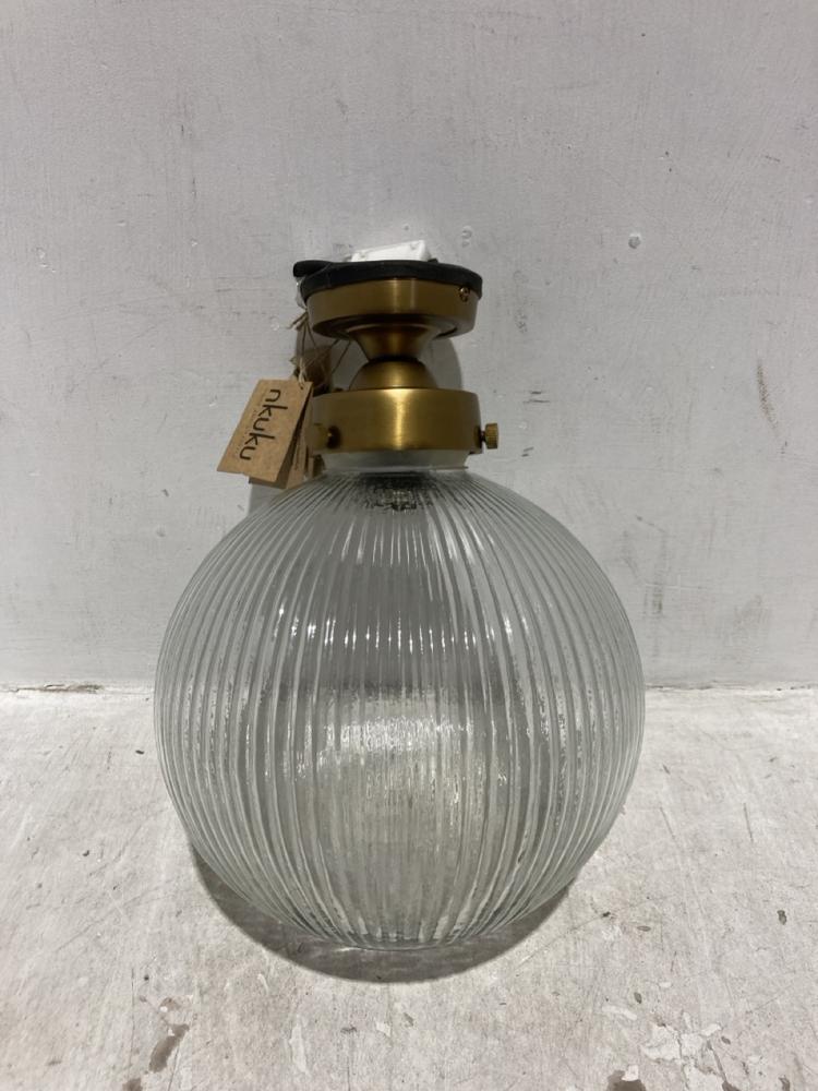 Lot 92  
            Chesterfield SR44 - Parcel Delivery Only 

                
NKUKU KONNIE BATHROOM CEILING LIGHT - CLEAR - ONE SIZE - ITEM NO. KL2601 - ORIGIN...