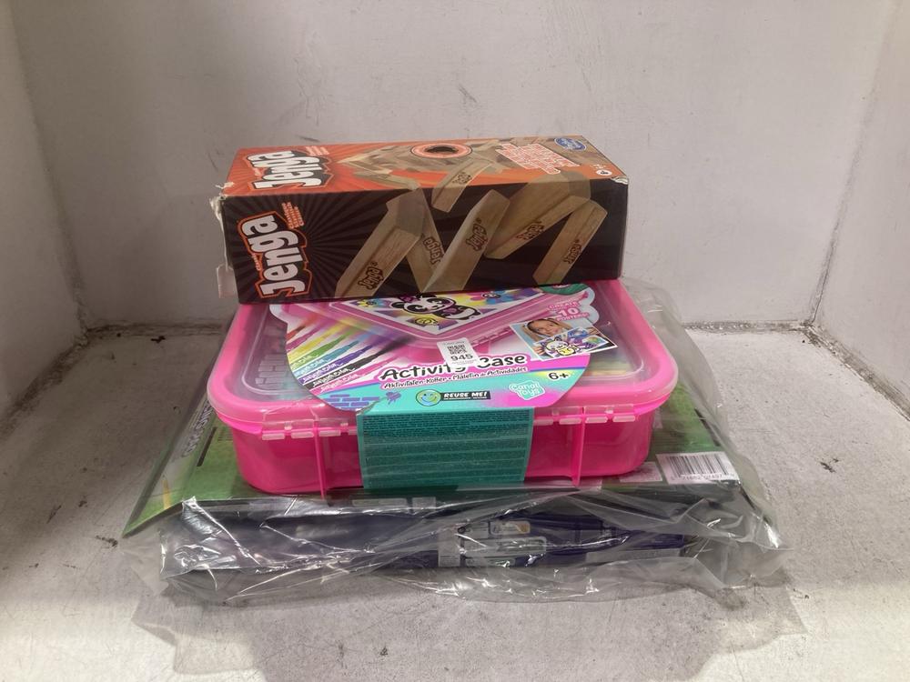 Lot 945  
            Chesterfield SR44 - Parcel Delivery Only 

                
3 X ASSORTED ITEMS TO INCLUDE JENGA SET (LOCATION: D5)