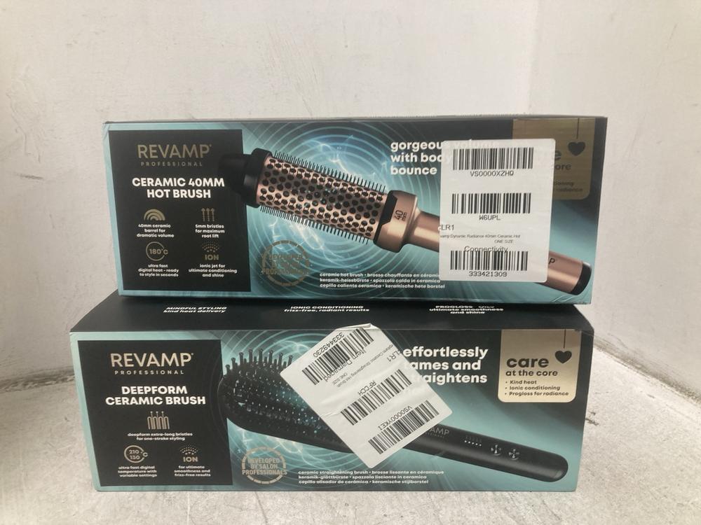 Lot 950  
            Chesterfield SR44 - Parcel Delivery Only 

                
2 X REVAMP ITEMS TO INCLUDE CERAMIC 40MM HOT BRUSH (LOCATION: D5)