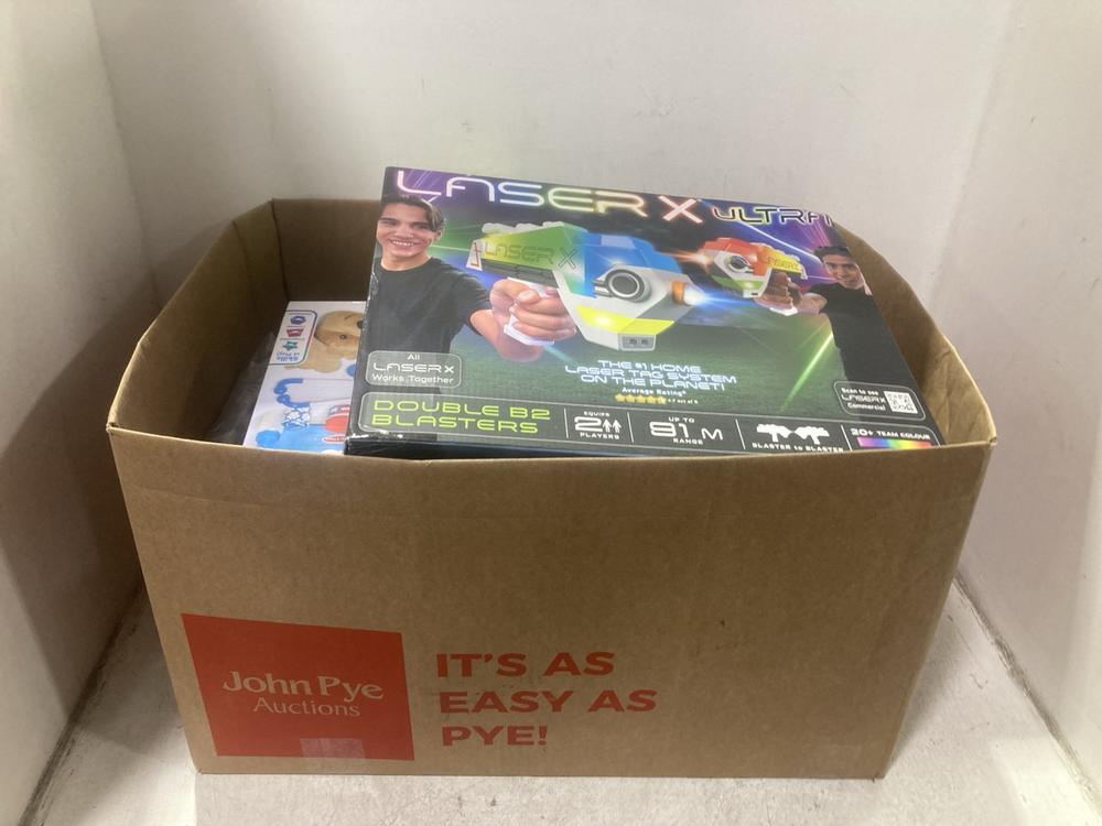 Lot 954  
            Chesterfield SR44 - Parcel Delivery Only 

                
BOX OF ASSORTED ITEMS TO INCLUDE LASER X ULTRA (LOCATION: D5)