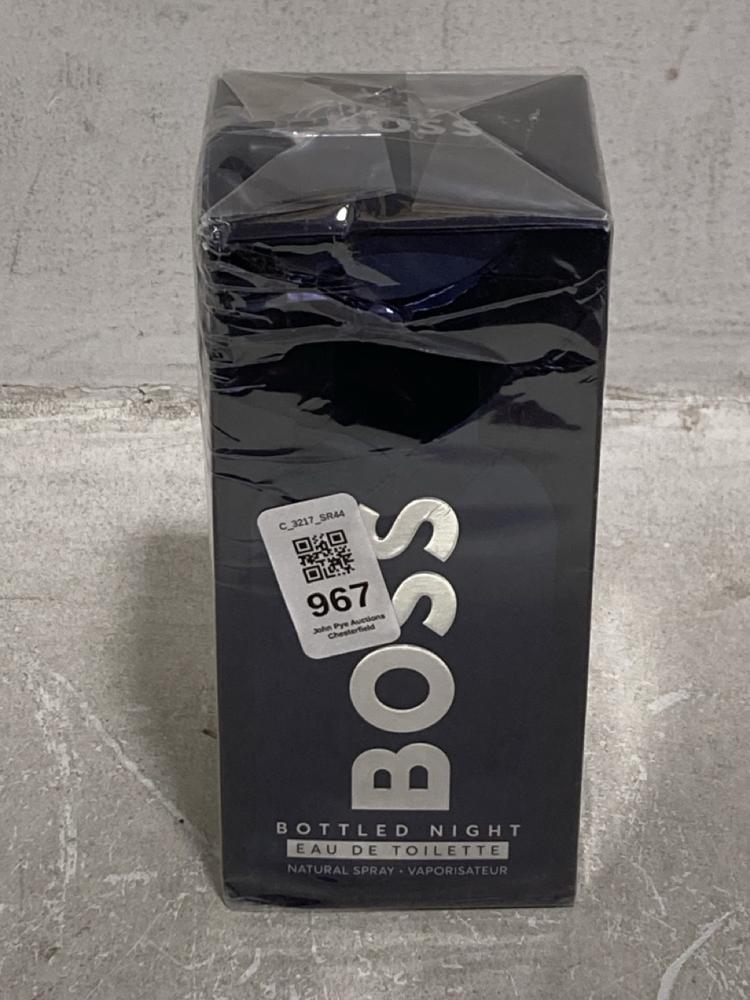 Lot 967  
            Chesterfield SR44 - Parcel Delivery Only 

                
BOSS BOTTLED NIGHT EAU DE TOILETTE 200ML (LOCATION: D5)