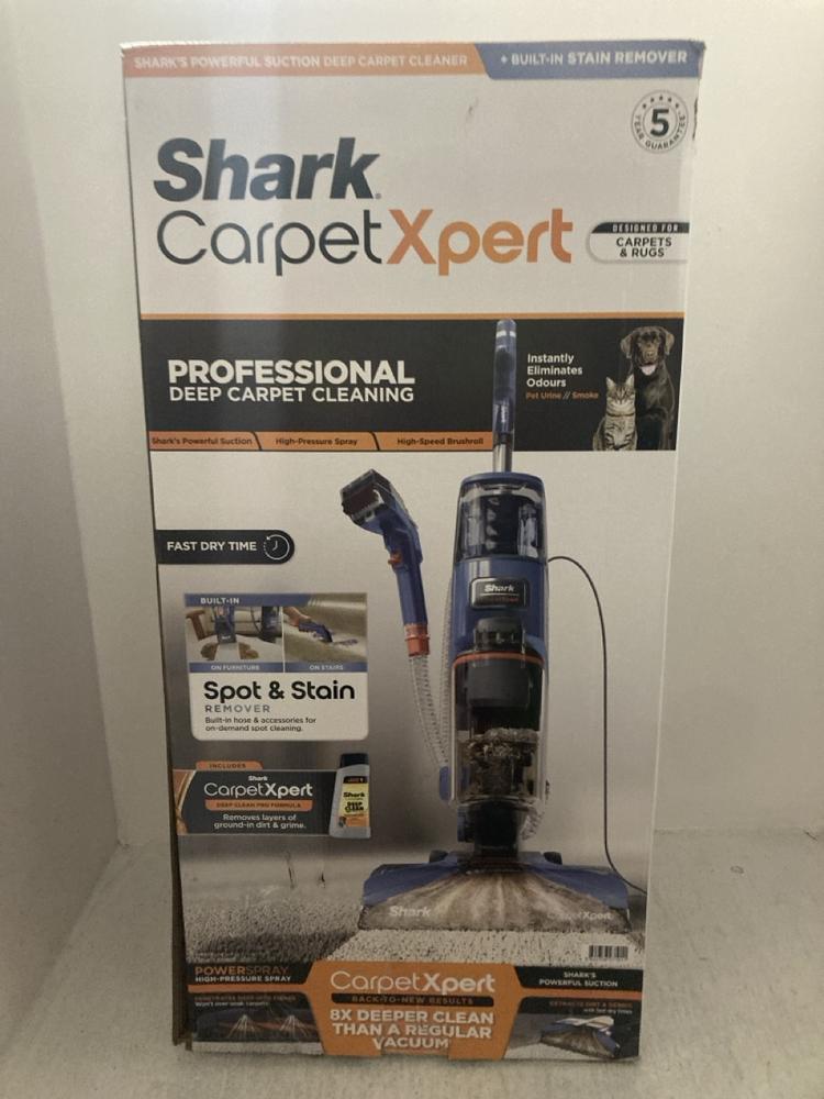 Lot 102  
            Chesterfield SR47 - Parcel Delivery Only 

                
SHARK CARPET XPERT PROFESSIONAL DEEP CARPET CLEANER - ORIGINAL RRP £199 (LOCATION...