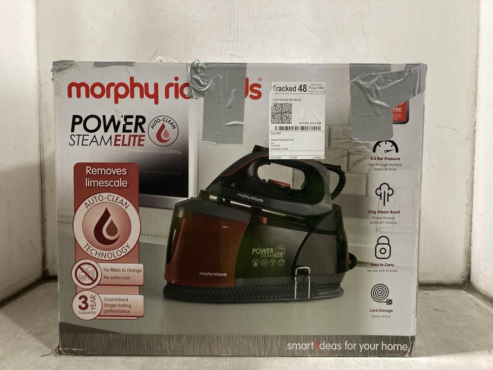 Lot 1049  
            Chesterfield SR47 - Parcel Delivery Only 

                
MORPHY RICHARDS POWER STEAMELITE IRON. (LOCATION: D6)