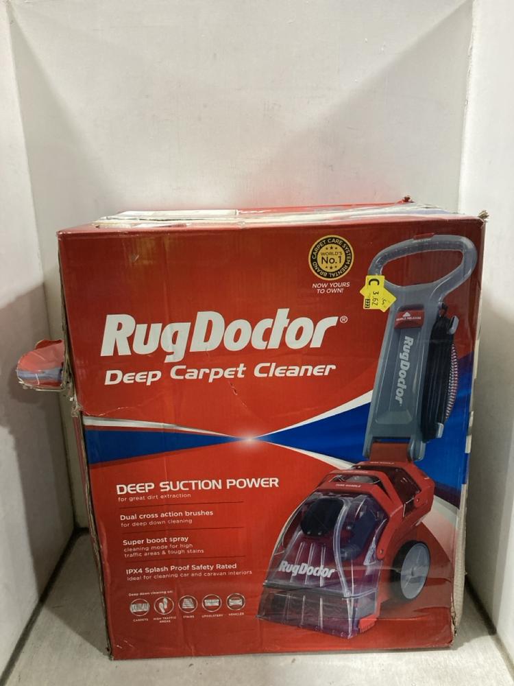 Lot 1050  
            Chesterfield SR47 - Parcel Delivery Only 

                
RUGDOCTOR DEEP CARPET CLEANER. (LOCATION: D6)