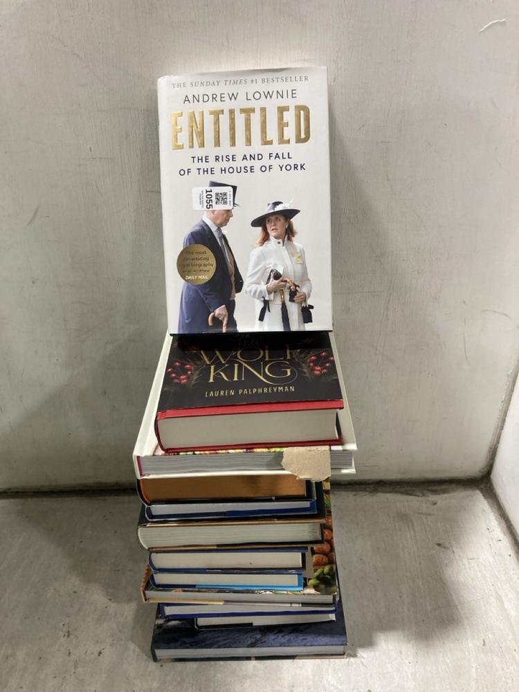 Lot 1055  
            Chesterfield SR47 - Parcel Delivery Only 

                
QTY OF ASSORTED BOOKS TO INCLUDE THW WOLF KING BY LAUREN PALPHREYMAN. (LOCATION: D6)