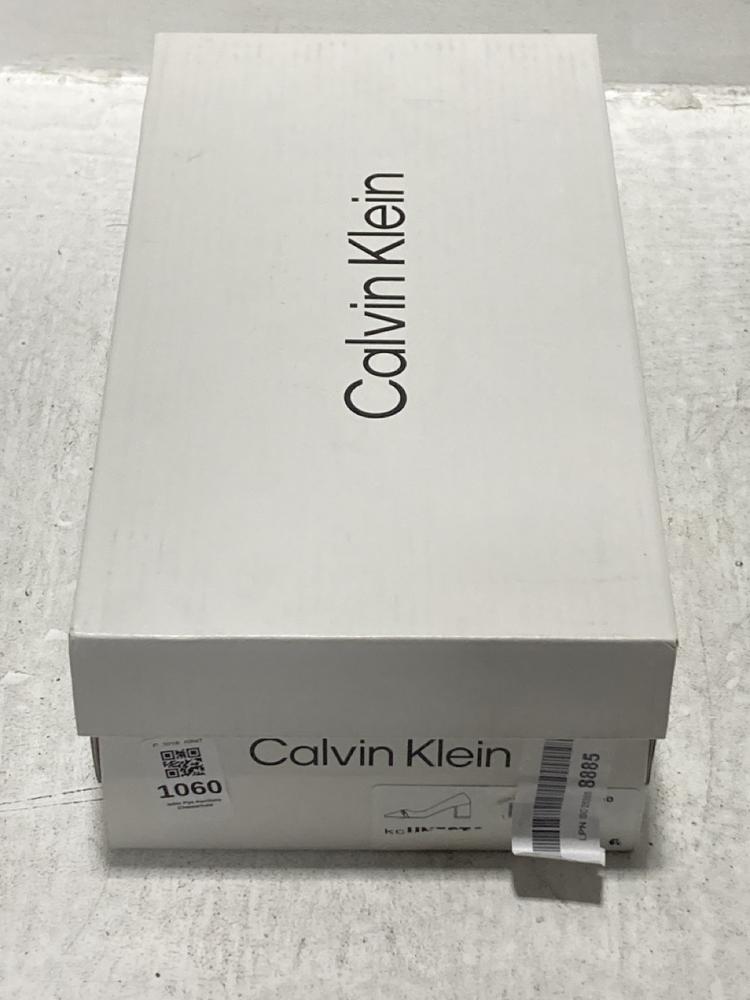 Lot 1060  
            Chesterfield SR47 - Parcel Delivery Only 

                
CALVIN KLEIN HEEL LOGO SHOES IN BROWN SIZE 7M (LOCATION: D10)