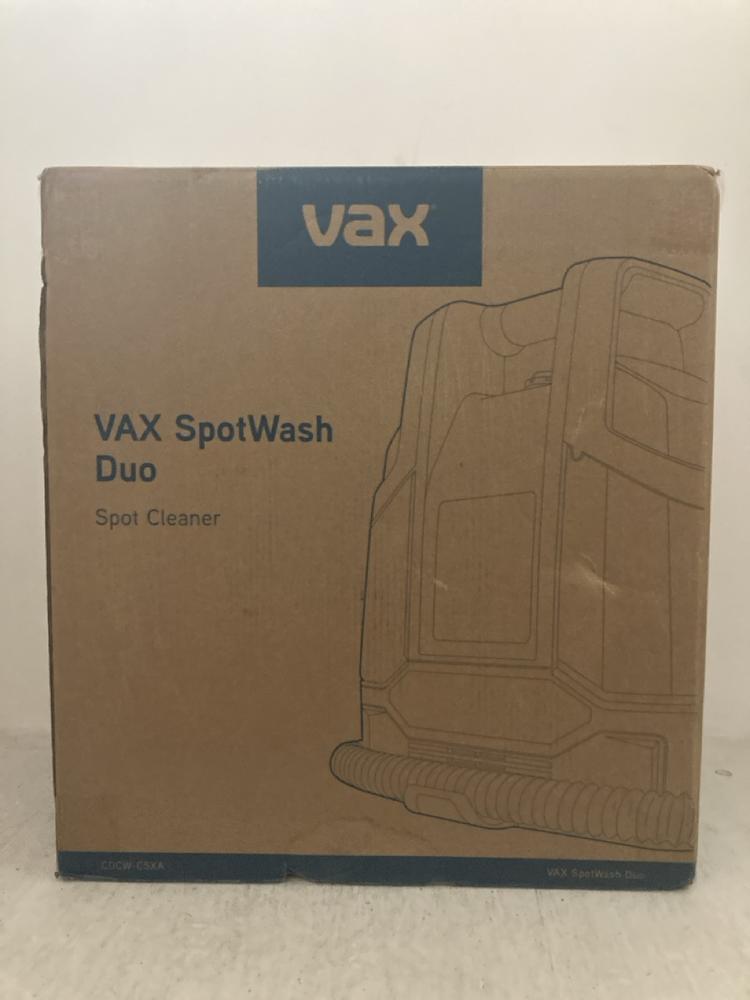 Lot 109  
            Chesterfield SR47 - Parcel Delivery Only 

                
VAX SPOTWASH DUO SPOT CLEANER ORIGINAL RRP £139 (LOCATION: A2)