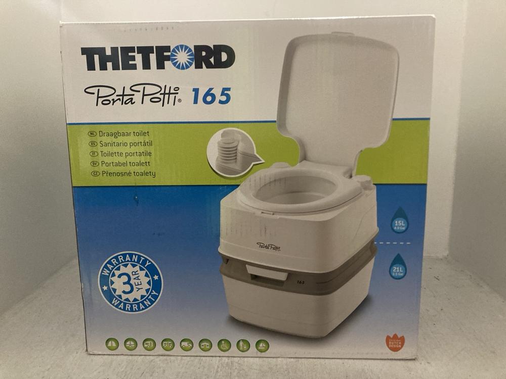 Lot 115  
            Chesterfield SR47 - Parcel Delivery Only 

                
THETFORD PORTA POTTI 165 PORTABLE TOILET (LOCATION: A3)