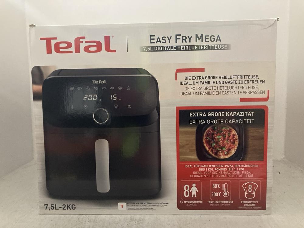 Lot 116  
            Chesterfield SR47 - Parcel Delivery Only 

                
TEFAL EASY FRY MEGA 7.5L DIGITAL AIR FRYER ORIGINAL RRP £99 (LOCATION: A3)