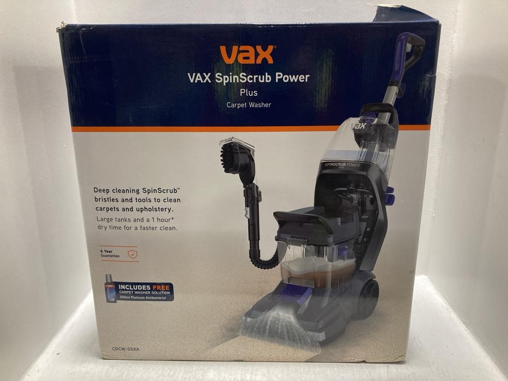 Lot 11  
            Chesterfield SR47 - Parcel Delivery Only 

                
VAX SPINSCRUB POWER CARPET CLEANER ORIGINAL RRP £149 (LOCATION: D7)