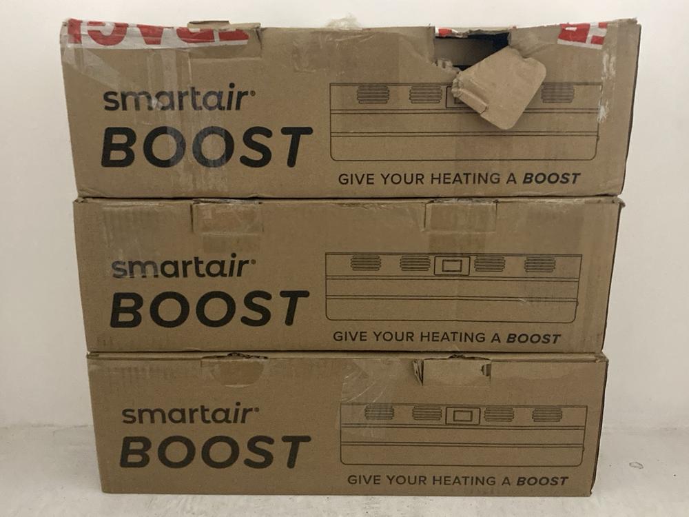 Lot 150  
            Chesterfield SR47 - Parcel Delivery Only 

                
3 X SMARTAIR BOOST RADIATOR FAN TOTAL ORIGINAL RRP £150 (LOCATION: A4)