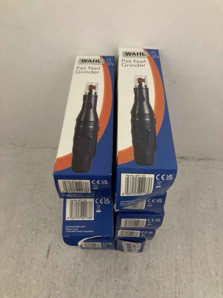 Lot 154  
            Chesterfield SR47 - Parcel Delivery Only 

                
10 X WAHL PET NAIL GRINDER TOTAL ORIGINAL RRP £110 (LOCATION: A4)