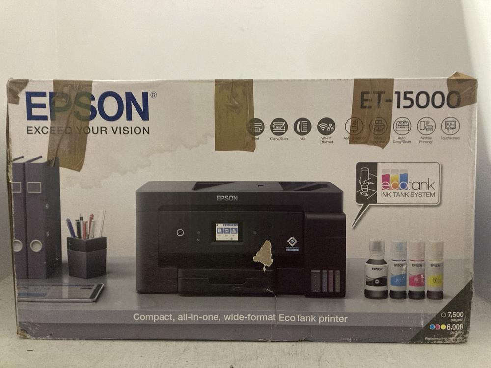 Lot 158  
            Chesterfield SR47 - Parcel Delivery Only 

                
EPSON ET-15000 INKJET PRINTER ORIGINAL RRP £463 (LOCATION: A4)