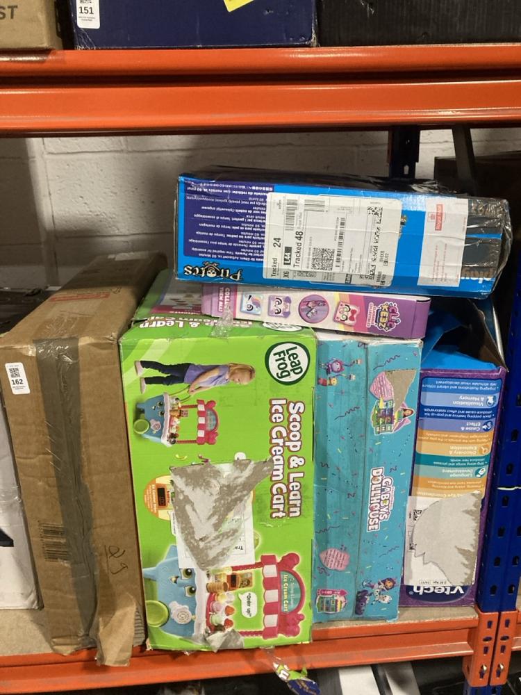 Lot 162  
            Chesterfield SR47 - Parcel Delivery Only 

                
6 X ASSORTED CHILDRENS TOYS TO INCLUDE LEAP FROG SCOOP AND LEARN ICE CREAM CART (...