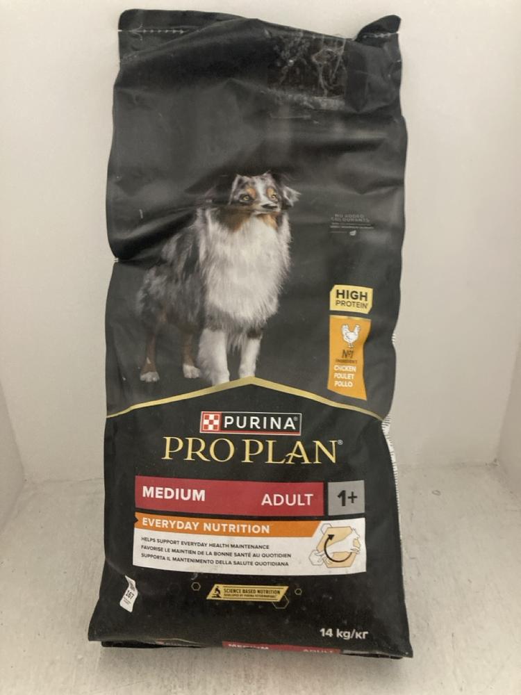 Lot 167  
            Chesterfield SR47 - Parcel Delivery Only 

                
PURINA PRO PLAN CHICKEN DRY DOG FOOD FOR MEDIUM ADULT DOGS 14KG - BB 02/27 (LOCAT...