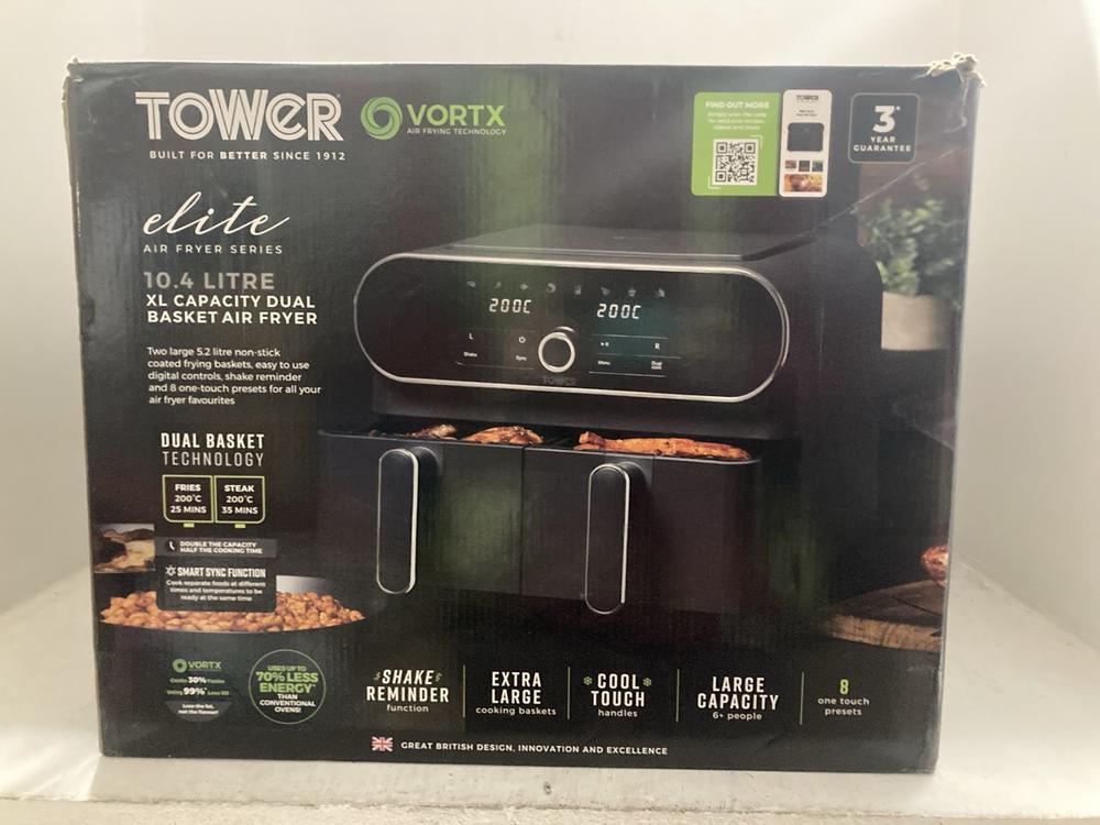 Lot 170  
            Chesterfield SR47 - Parcel Delivery Only 

                
TOWER ELITE 10.4L XL CAPACITY DUAL AIR FRYER (LOCATION: A5)