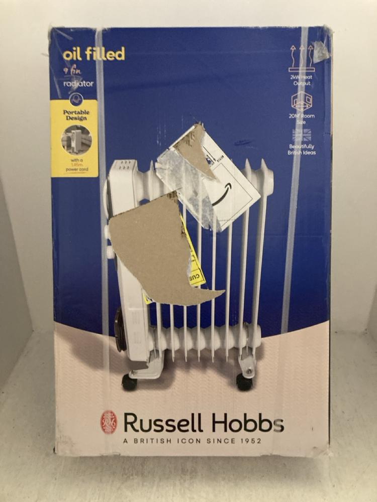 Lot 178  
            Chesterfield SR47 - Parcel Delivery Only 

                
RUSSELL HOBBS OIL FILLED 9 FIN RADIATOR (LOCATION: A5)