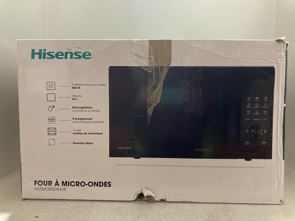 Lot 191  
            Chesterfield SR47 - Parcel Delivery Only 

                
HISENSE 23L 800W MICROWAVE OVEN - MODEL NO. H23MOBSD1HUK (LOCATION: A5)