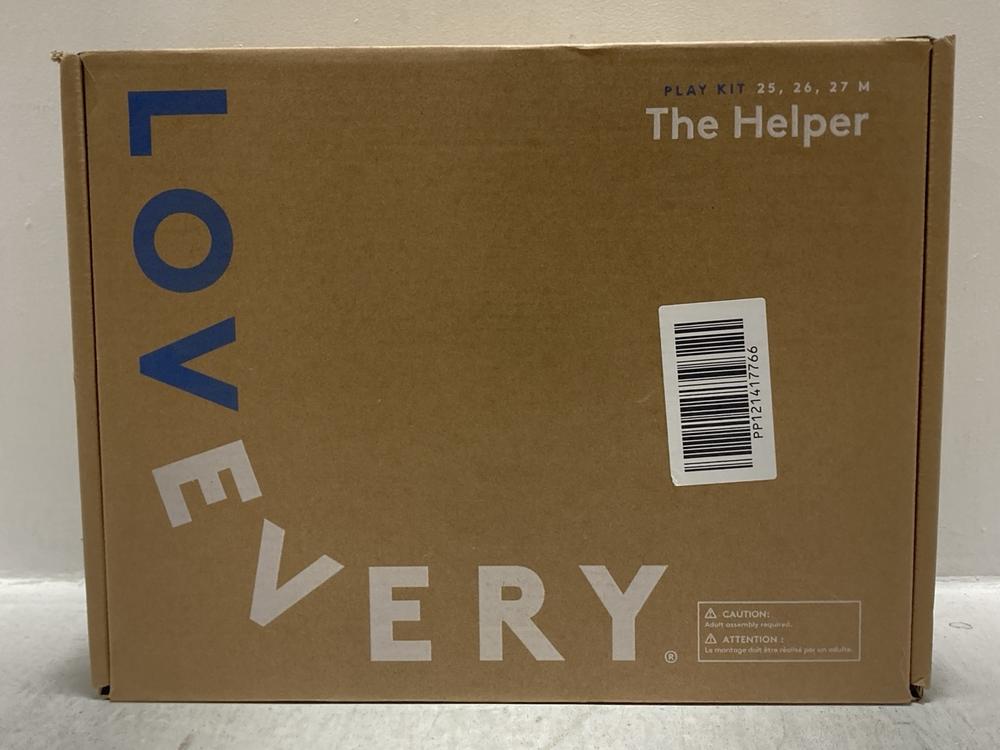 Lot 19  
            Chesterfield SR47 - Parcel Delivery Only 

                
LOVEVERY THE HELPER PLAY KIT FOR 25,26 & 27 MONTH OLD ORIGINAL RRP £142 (LOCATION...