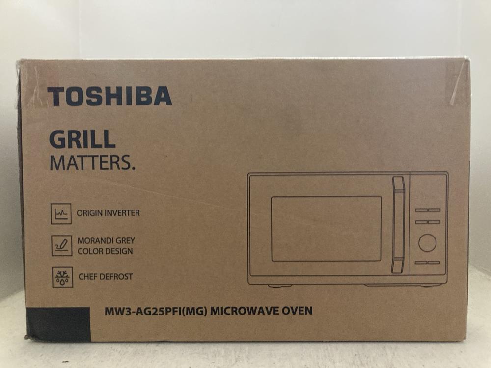 Lot 204  
            Chesterfield SR47 - Parcel Delivery Only 

                
TOSHIBA 25L 900W MICROWAVE OVEN ORIGINAL RRP £140 - MODEL NO. MW3-AG25PF (LOCATIO...