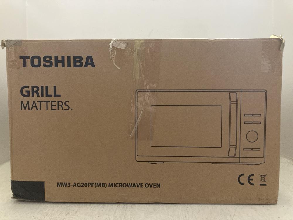 Lot 205  
            Chesterfield SR47 - Parcel Delivery Only 

                
TOSHIBA 20L 800W MICROWAVE OVEN - MODEL NO. MW3-AG20PF (LOCATION: A6)