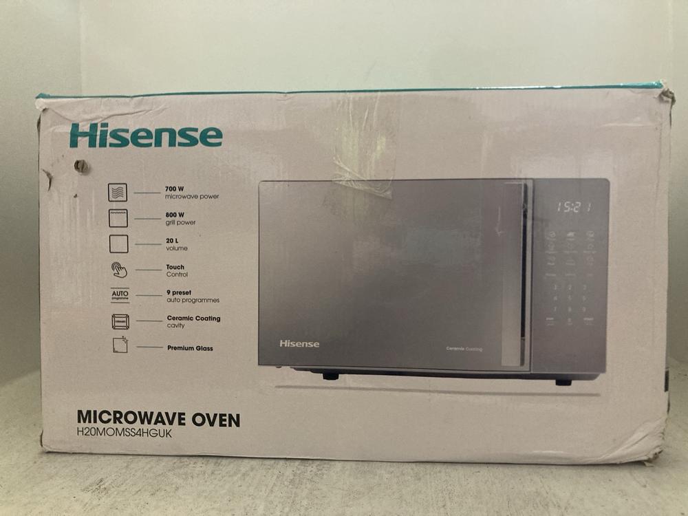 Lot 207  
            Chesterfield SR47 - Parcel Delivery Only 

                
HISENSE 20L 700W MICROWAVE OVEN - MODEL NO. H20MOMSS4HGUK (LOCATION: A6)