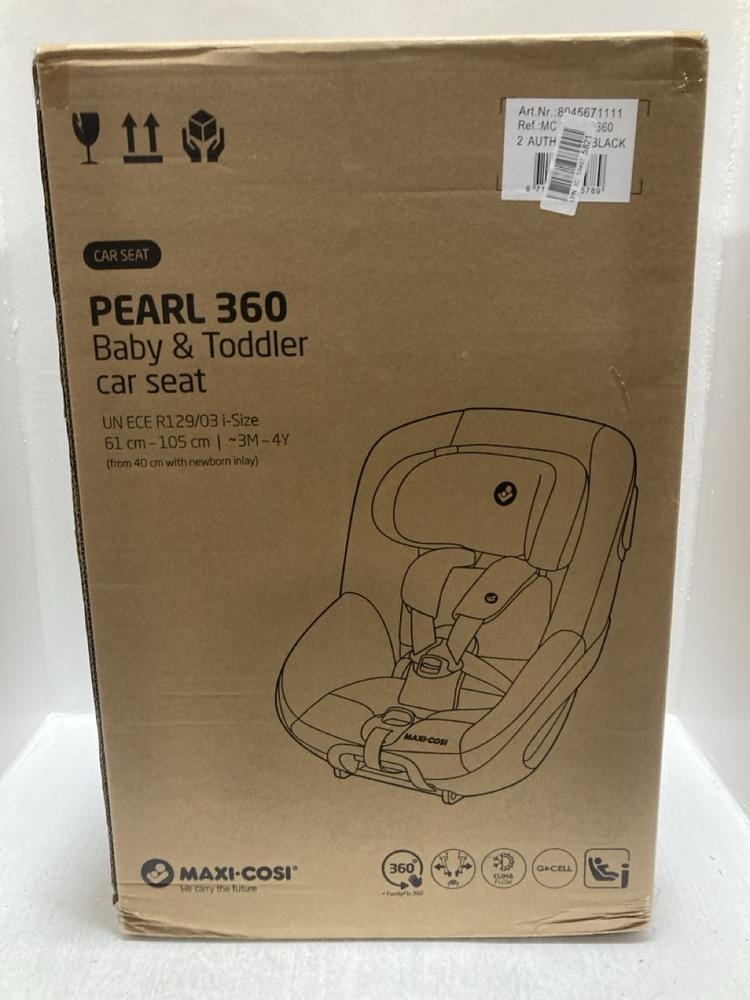 Lot 21  
            Chesterfield SR47 - Parcel Delivery Only 

                
MAXI COSI PEARL 360 CAR SEAT ORIGINAL RRP £259 (LOCATION: D7)