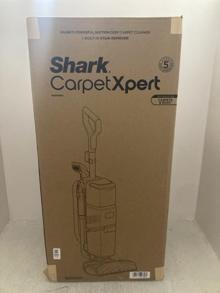 Lot 220  
            Chesterfield SR47 - Parcel Delivery Only 

                
SHARK CARPETXPERT CARPET CLEANER ORIGINAL RRP £249 - MODEL NO. EX150UKCP (LOCATIO...