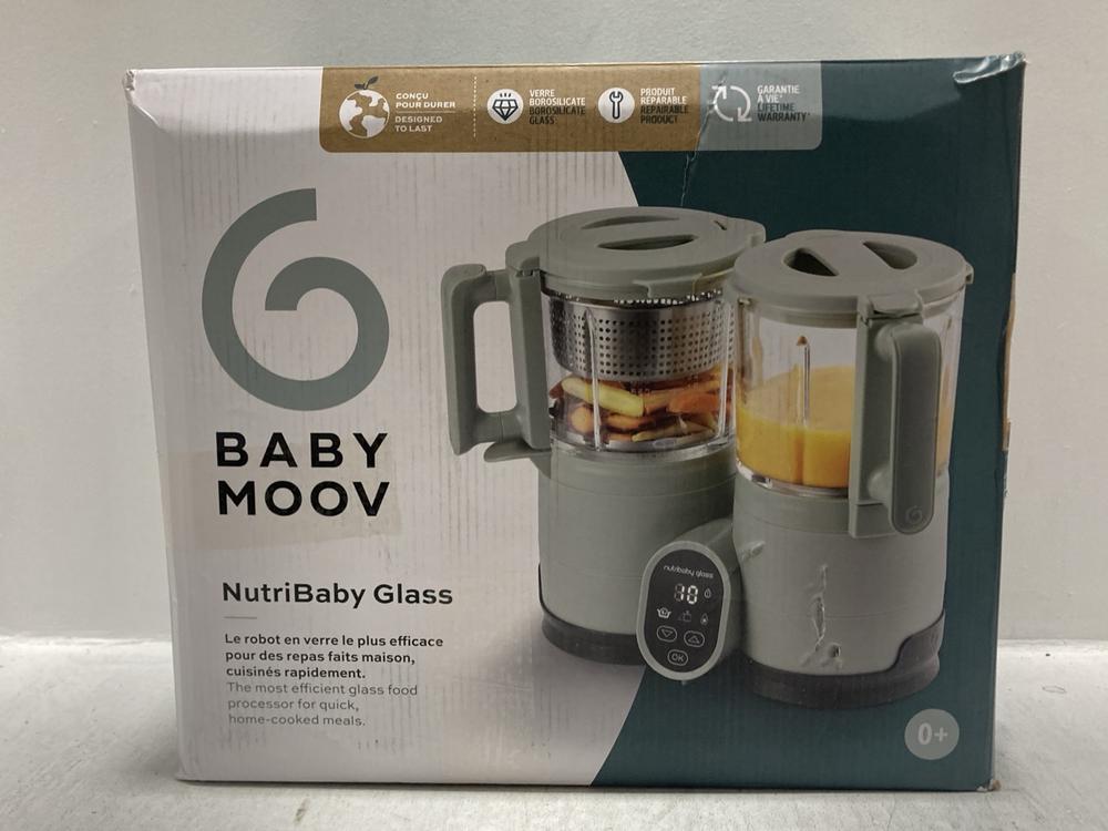 Lot 22  
            Chesterfield SR47 - Parcel Delivery Only 

                
BABYMOOV NUTRIBABY GLASS BABY FOOD MAKER ORIGINAL RRP £140 (LOCATION: D7)
