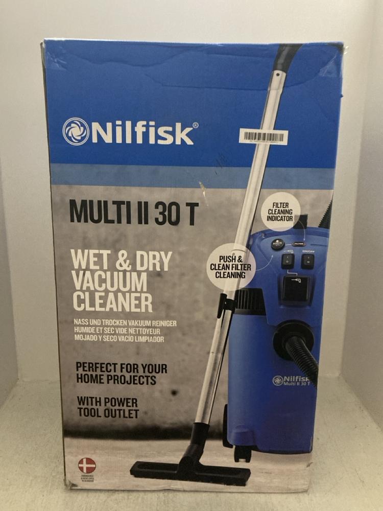 Lot 233  
            Chesterfield SR47 - Parcel Delivery Only 

                
NILFISK MULTI II 30 T WET AND DRY VACUUM CLEANER ORIGINAL RRP £169 (LOCATION: A7)