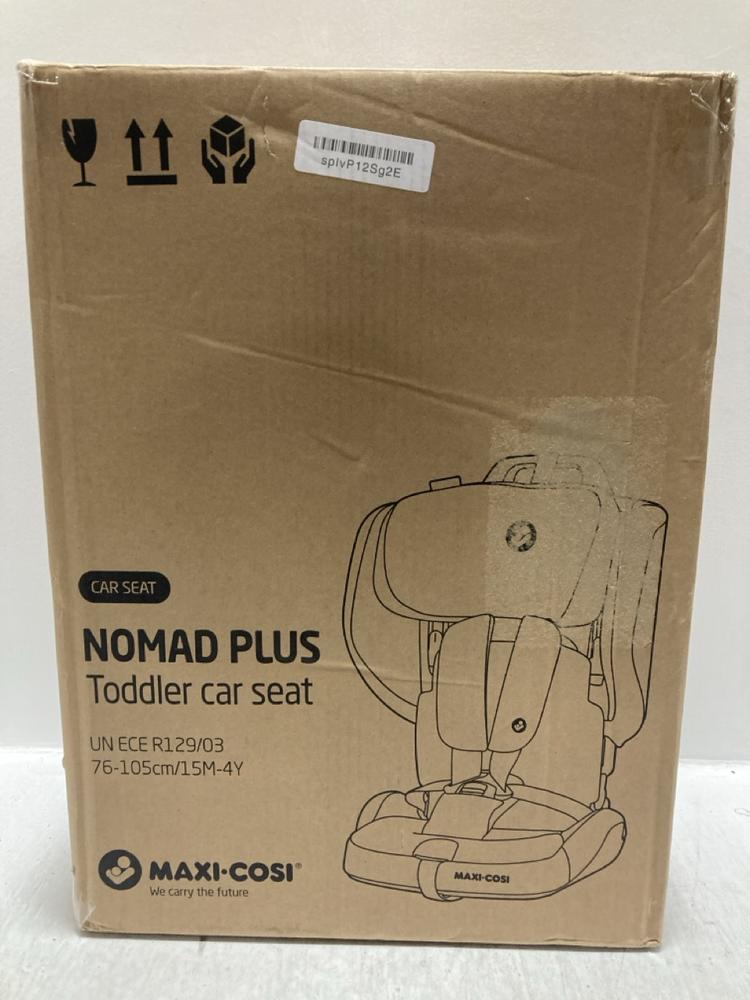 Lot 24  
            Chesterfield SR47 - Parcel Delivery Only 

                
MAXI COSI NOMAD PLUS TODDLER CAR SEAT ORIGINAL RRP £149 (LOCATION: D7)