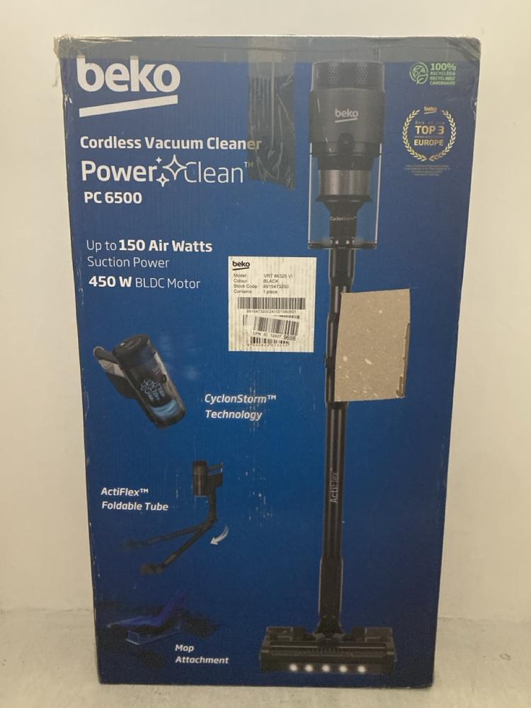 Lot 254  
            Chesterfield SR47 - Parcel Delivery Only 

                
BEKO POWER CLEAN CORDLESS VACUUM CLEANER ORIGINAL RRP £149 - MODEL NO. PC 6500 (L...