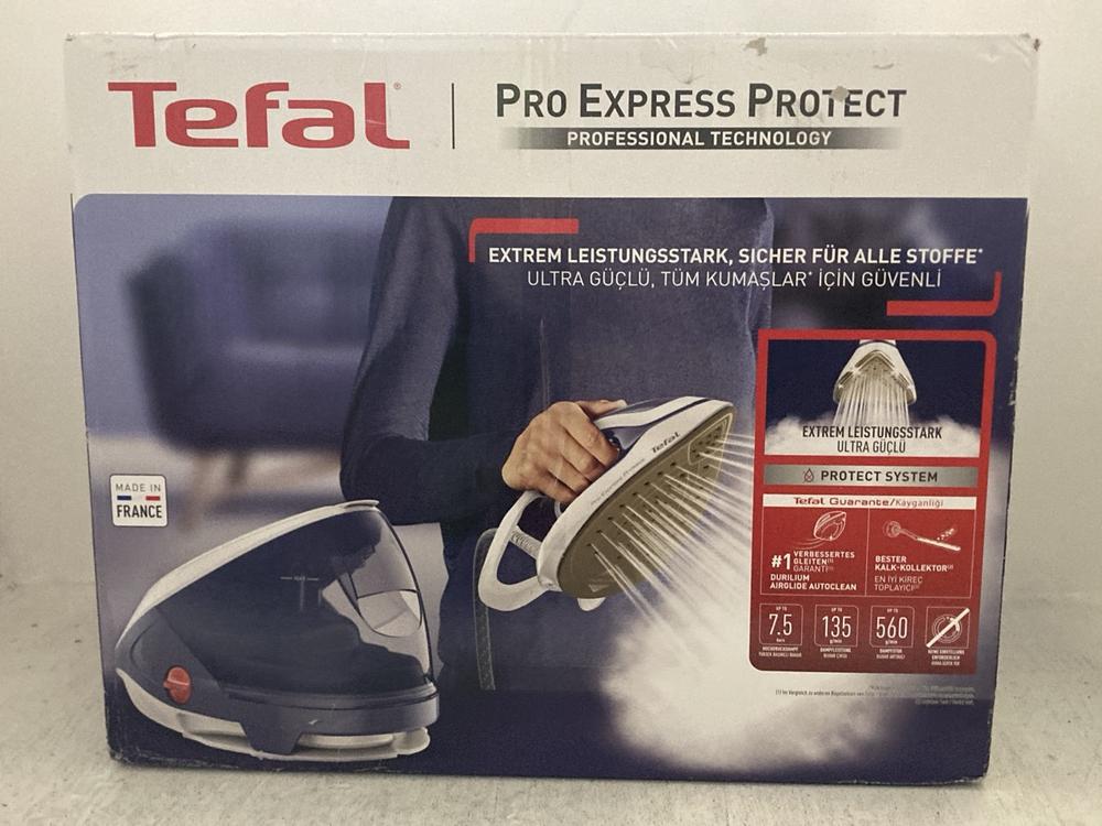 Lot 261  
            Chesterfield SR47 - Parcel Delivery Only 

                
TEFAL PRO EXPRESS PROTECT STEAM GENERATOR IRON ORIGINAL RRP £339 (LOCATION: A8)