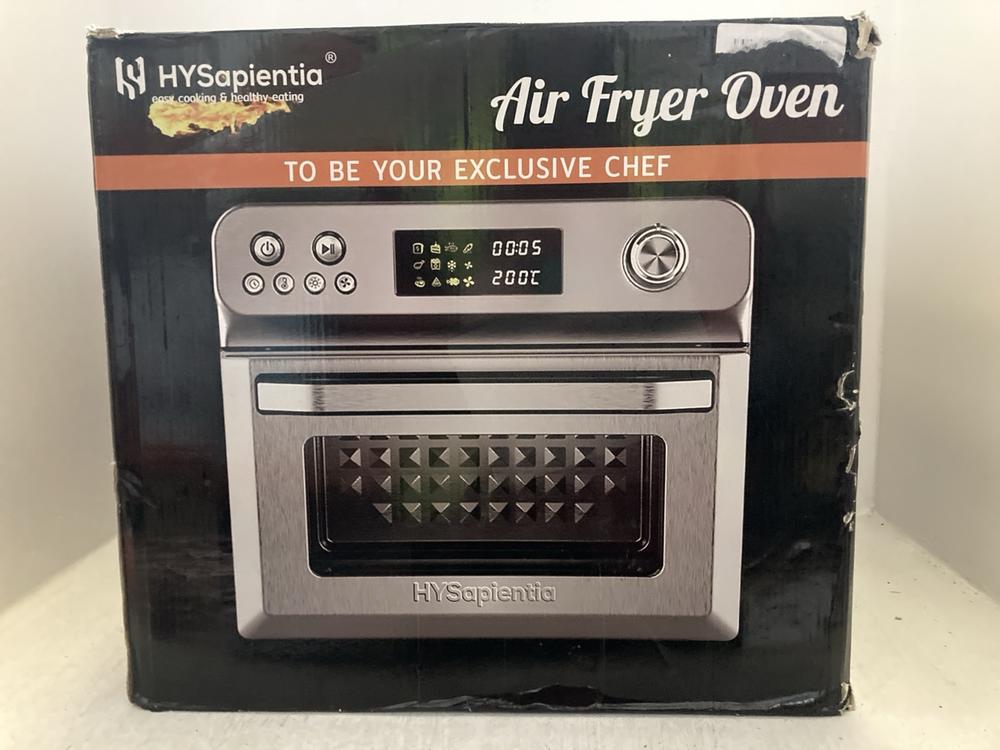 Lot 268  
            Chesterfield SR47 - Parcel Delivery Only 

                
HYSAPIENTIA 24L AIR FRYER OVEN ORIGINAL RRP £199 (LOCATION: A9)