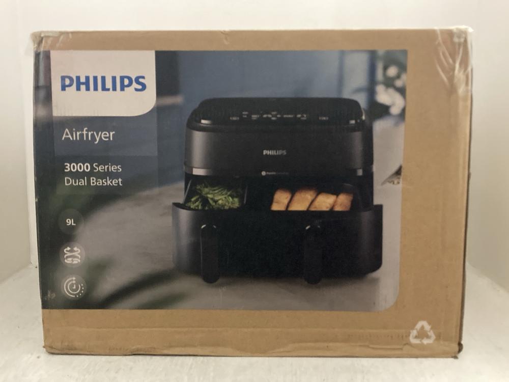 Lot 293  
            Chesterfield SR47 - Parcel Delivery Only 

                
PHILIPS 3000 SERIES DUAL BASKET AIR FRYER ORIGINAL RRP £179 (LOCATION: A10)