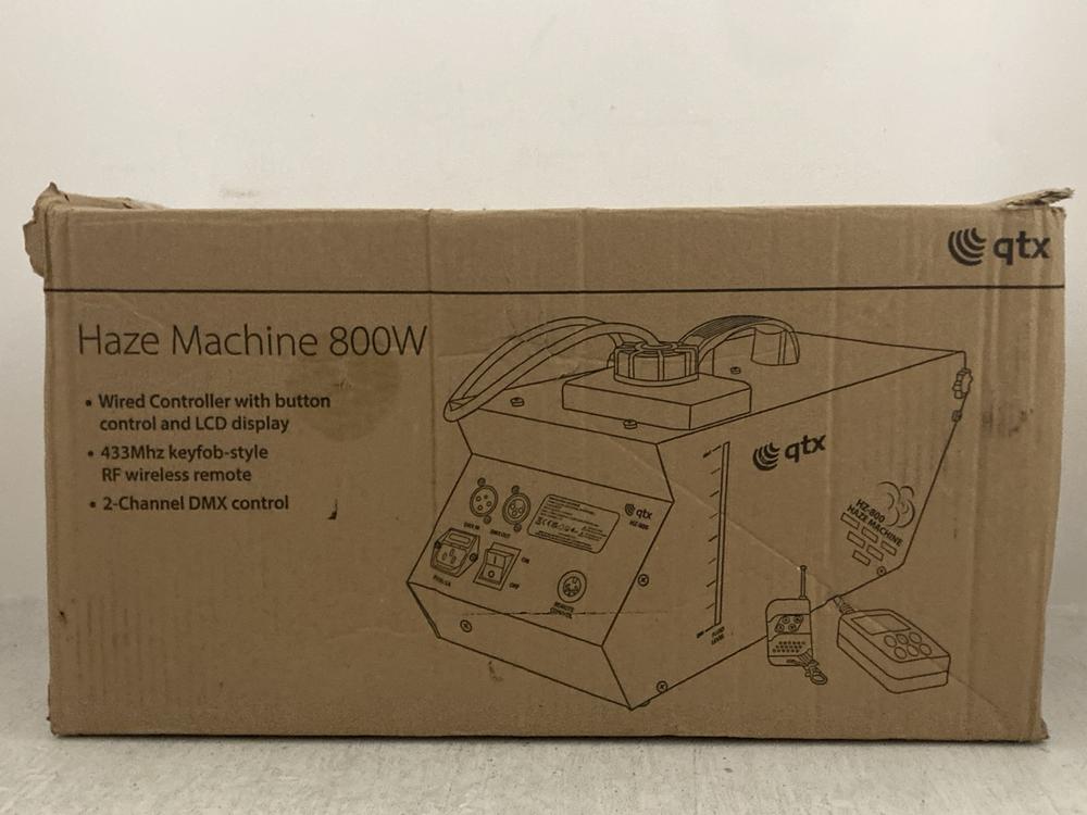 Lot 295  
            Chesterfield SR47 - Parcel Delivery Only 

                
QTX 800W HAZE MACHINE ORIGINAL RRP £149 (LOCATION: A10)