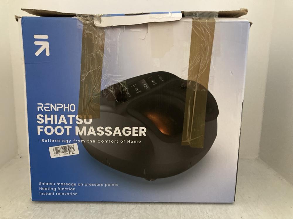 Lot 296  
            Chesterfield SR47 - Parcel Delivery Only 

                
RENPHO FOOT MASSAGER WITH HEAT - MODEL NO. RF-FM059 (LOCATION: A10)
