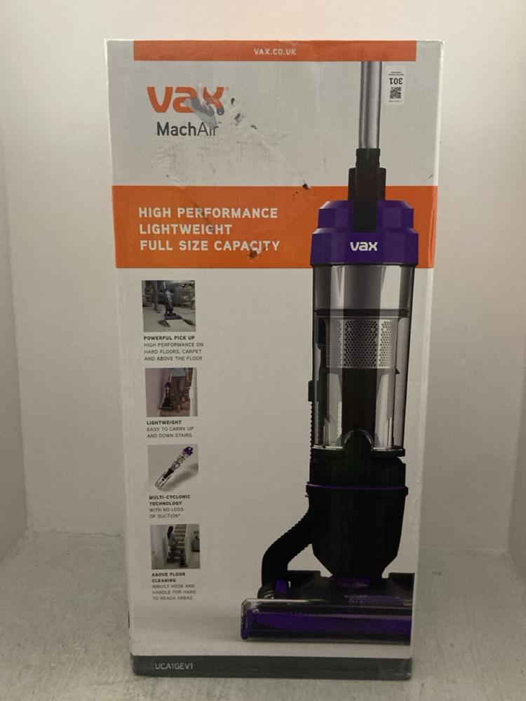 Lot 301  
            Chesterfield SR47 - Parcel Delivery Only 

                
VAX MACH AIR UPRIGHT VACUUM CLEANER (LOCATION: A10)