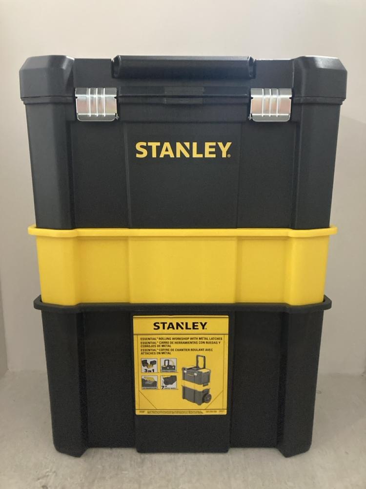 Lot 338  
            Chesterfield SR47 - Parcel Delivery Only 

                
STANLEY ESSENTIAL ROLLING WORKSHOP WITH METAL LATCHES (LOCATION: A12)