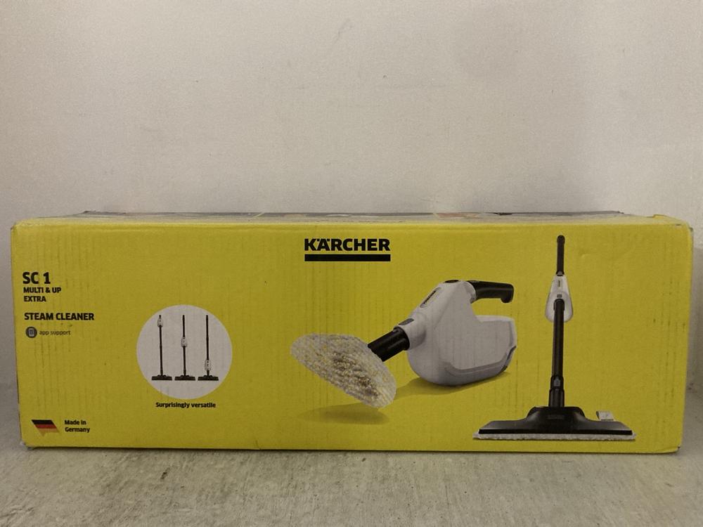 Lot 340  
            Chesterfield SR47 - Parcel Delivery Only 

                
KARCHER SC1 MULTI AND UP EXTRA STEAM CLEANER ORIGINAL RRP £99 (LOCATION: A12)