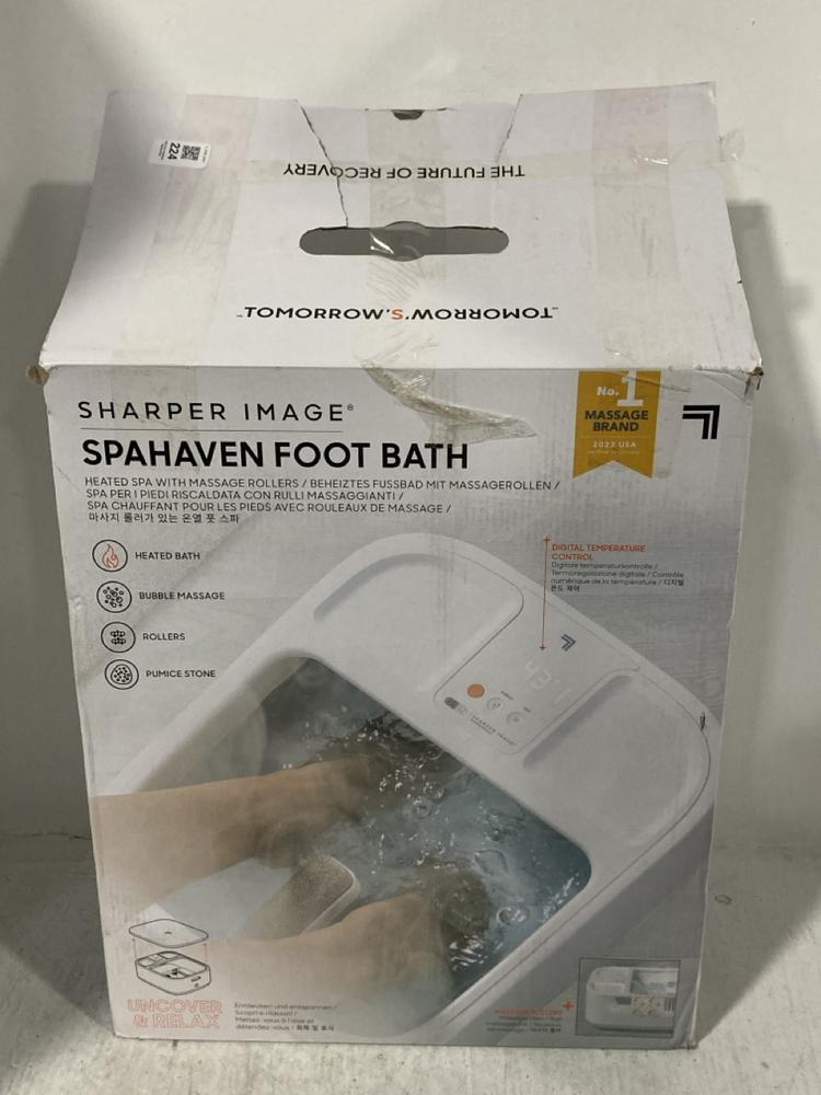Lot 353  
            Chesterfield SR47 - Parcel Delivery Only 

                
SHARPER IMAGE SPAHAVEN FOOT BATH (LOCATION: B1)