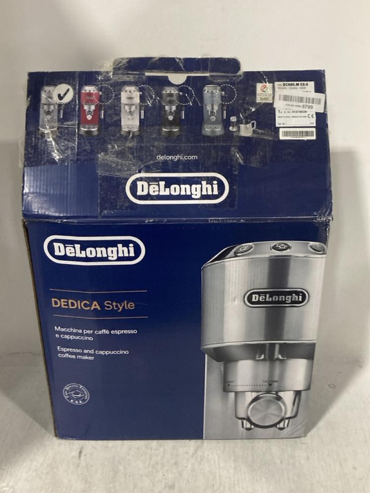 Lot 363  
            Chesterfield SR47 - Parcel Delivery Only 

                
DELONGHI DEDICA STYLE COFFEE MACHINE ORIGINAL RRP £149 (LOCATION: B1)